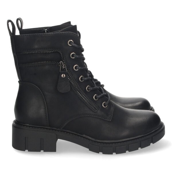 Botin Plano con Cremallera y Cordones