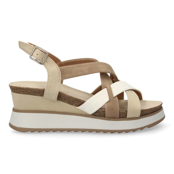 Sandalia de cu?a para mujer, comodas y elegantes, dise?o moderno con tiras entrelazadas - Imagen 3