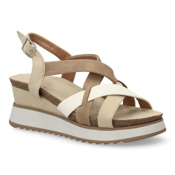 Sandalia de cu?a para mujer, comodas y elegantes, dise?o moderno con tiras entrelazadas - Imagen 4