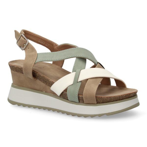 Sandalia de cu?a para mujer, comodas y elegantes, dise?o moderno con tiras entrelazadas - Imagen 3