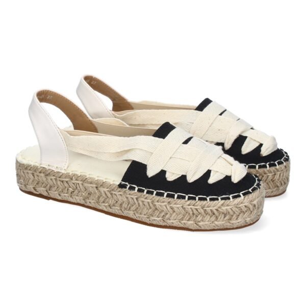 Alpargata Plana Estilo Valenciana para Mujer con Yute, Comodas y Elegantes, Dise?o Moderno con Cintas