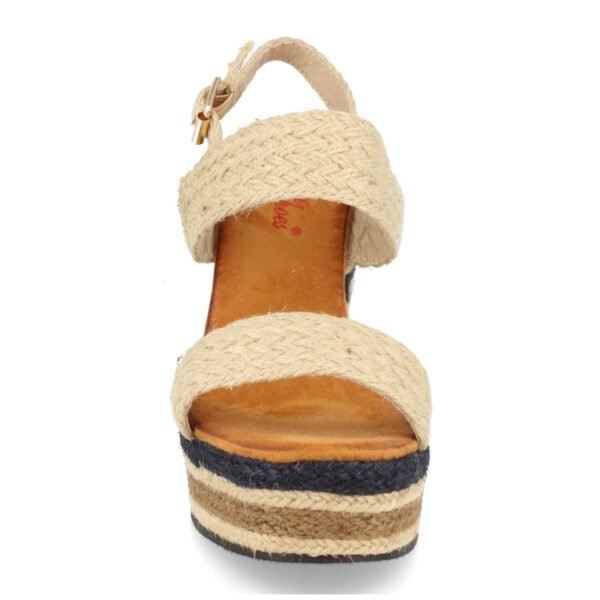 Sandalia de Cu?a con Yute Multicolor y Hebillas - Imagen 3