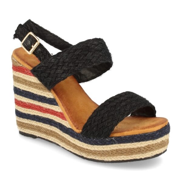 Sandalia de Cu?a con Yute Multicolor y Hebillas - Imagen 2