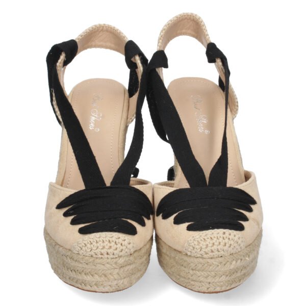Sandalia de Cu?a con Cordones - Imagen 3