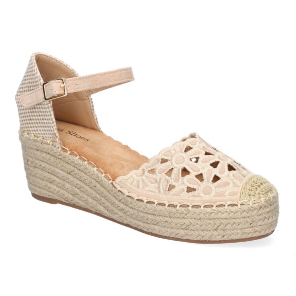 Sandalia de Cu?a de Yute para Mujer, Comodas y Elegantes, Dise?o Floral Bordado - Imagen 3