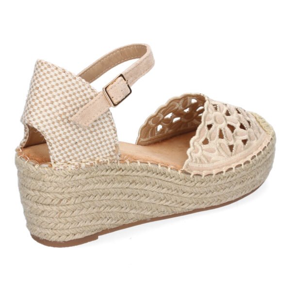 Sandalia de Cu?a de Yute para Mujer, Comodas y Elegantes, Dise?o Floral Bordado - Imagen 4