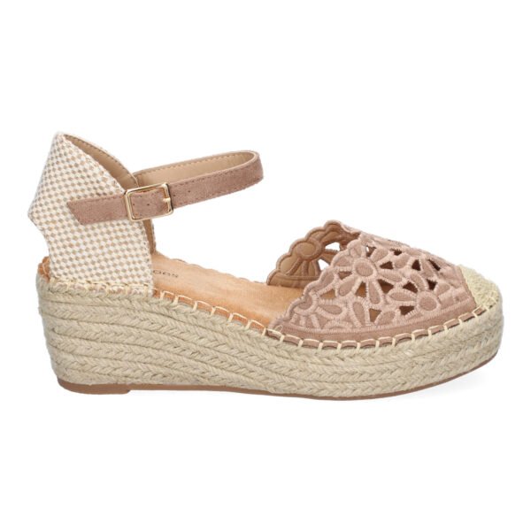 Sandalia de Cu?a de Yute para Mujer, Comodas y Elegantes, Dise?o Floral Bordado - Imagen 2