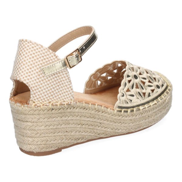 Sandalia de Cu?a de Yute para Mujer, Comodas y Elegantes, Dise?o Floral Bordado - Imagen 4