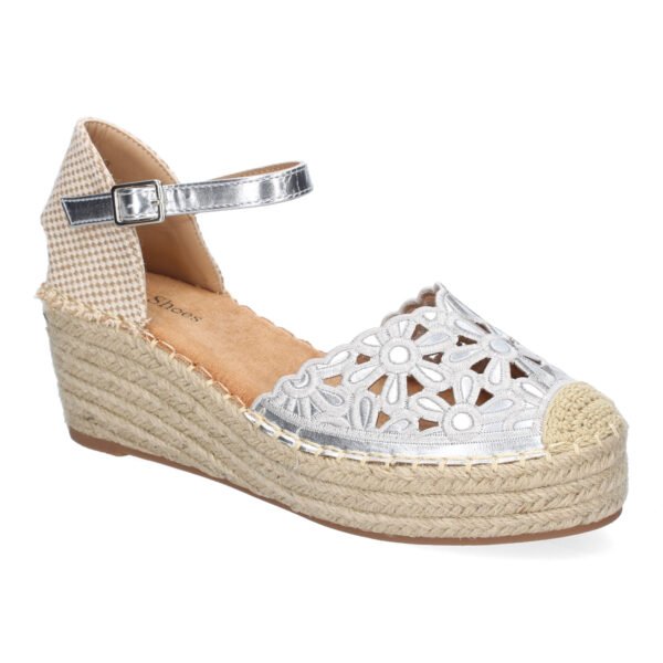 Sandalia de Cu?a de Yute para Mujer, Comodas y Elegantes, Dise?o Floral Bordado - Imagen 3
