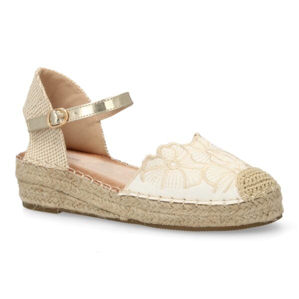 Sandalia de cu?a de yute para mujer, comodas y elegantes, dise?o de flores - Imagen 3