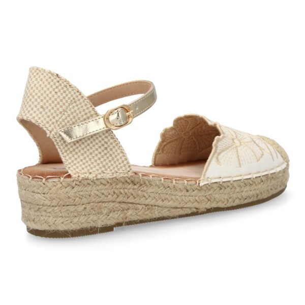 Sandalia de cu?a de yute para mujer, comodas y elegantes, dise?o de flores - Imagen 4