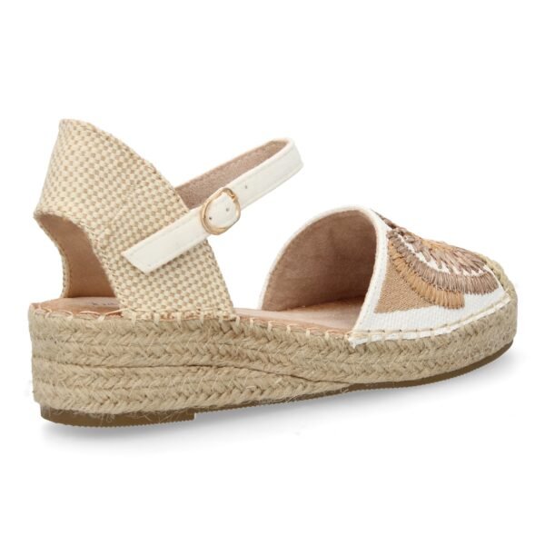 Sandalia de cu?a de yute para mujer, comodas y elegantes, dise?o de flores - Imagen 4