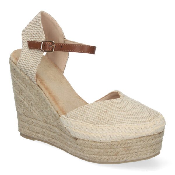 Sandalia de Cu?a con Plataforma de Yute, Hebilla Ajustable - Imagen 3