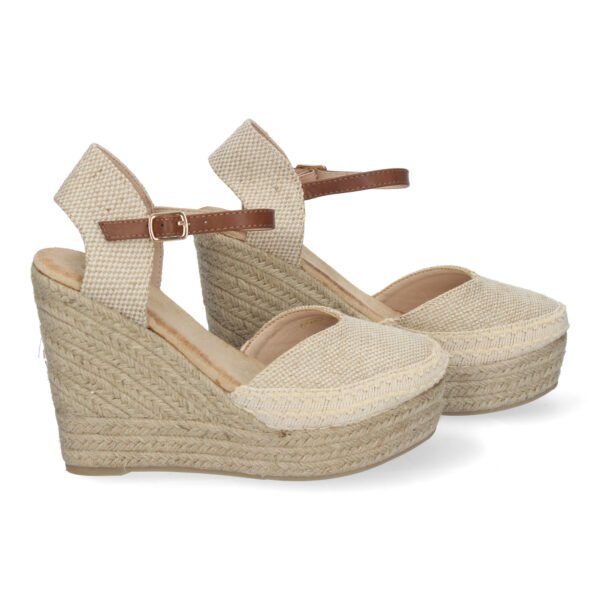 Sandalia de Cu?a con Plataforma de Yute, Hebilla Ajustable - Imagen 5