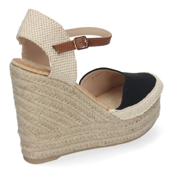 Sandalia de Cu?a con Plataforma de Yute, Hebilla Ajustable - Imagen 4
