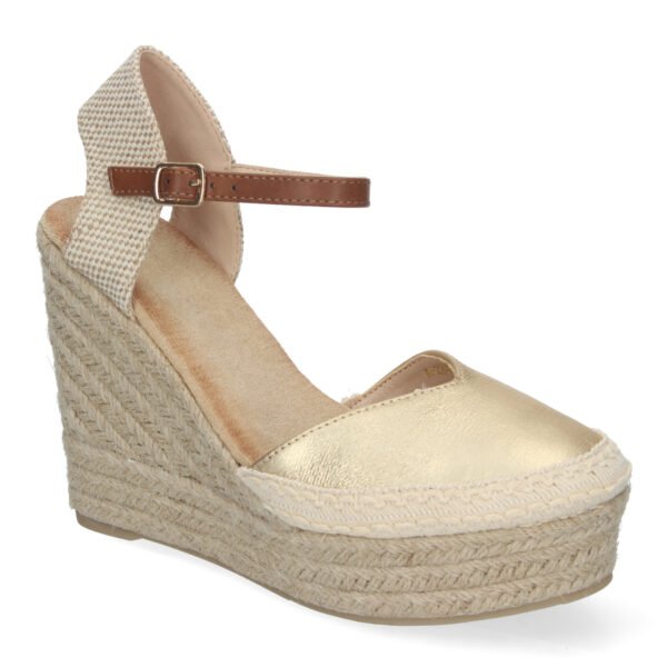 Sandalia de Cu?a con Plataforma de Yute, Hebilla Ajustable - Imagen 3