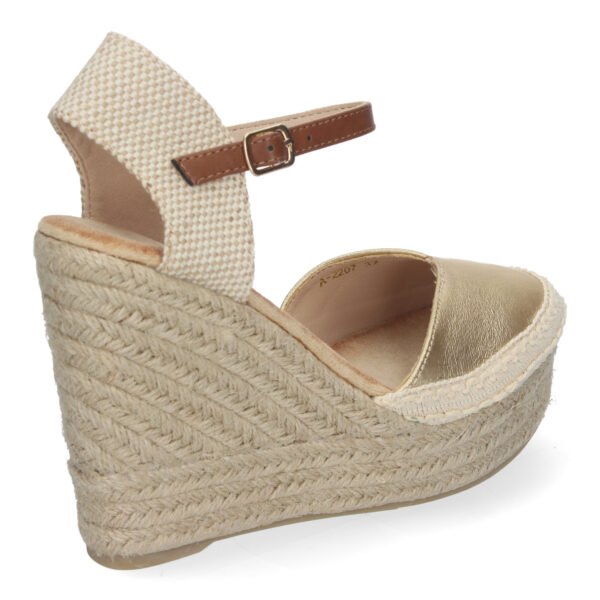Sandalia de Cu?a con Plataforma de Yute, Hebilla Ajustable - Imagen 4