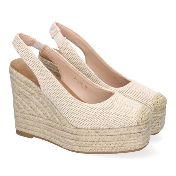 Sandalia de Cu?a de Yute para Mujer, Comodas y Elegantes, Dise?o de Pala Cerrada con Detalles Bordados