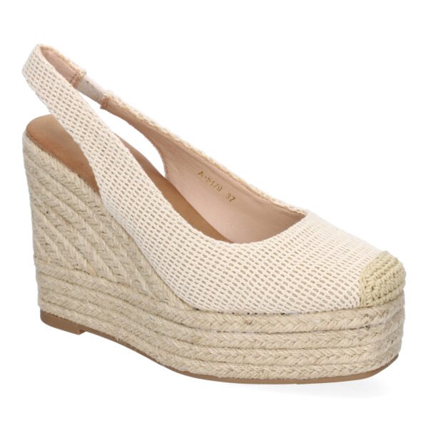 Sandalia de Cu?a de Yute para Mujer, Comodas y Elegantes, Dise?o de Pala Cerrada con Detalles Bordados - Imagen 3