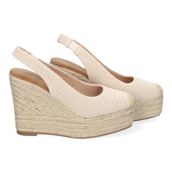Sandalia de Cu?a de Yute para Mujer, Comodas y Elegantes, Dise?o de Pala Cerrada con Detalles Bordados - Imagen 5