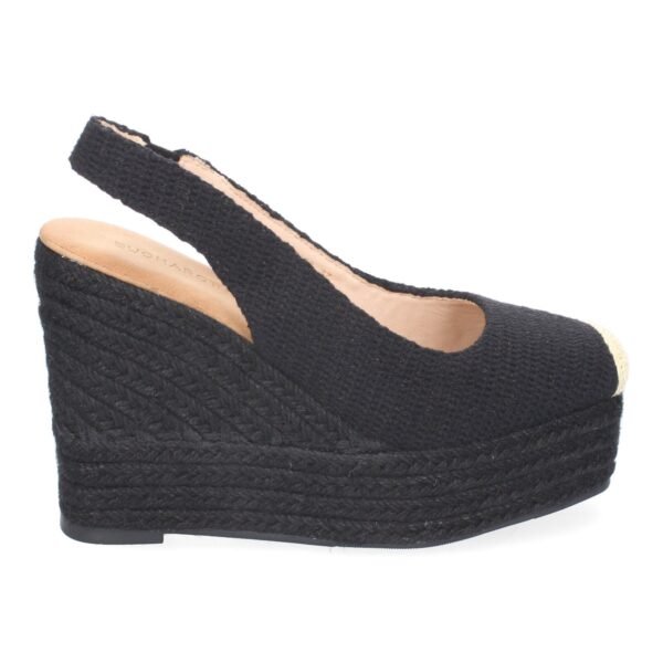 Sandalia de Cu?a de Yute para Mujer, Comodas y Elegantes, Dise?o de Pala Cerrada con Detalles Bordados - Imagen 2