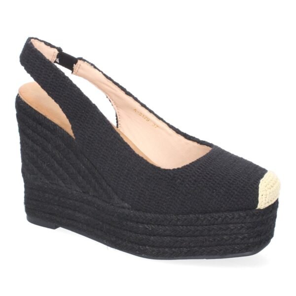 Sandalia de Cu?a de Yute para Mujer, Comodas y Elegantes, Dise?o de Pala Cerrada con Detalles Bordados - Imagen 3