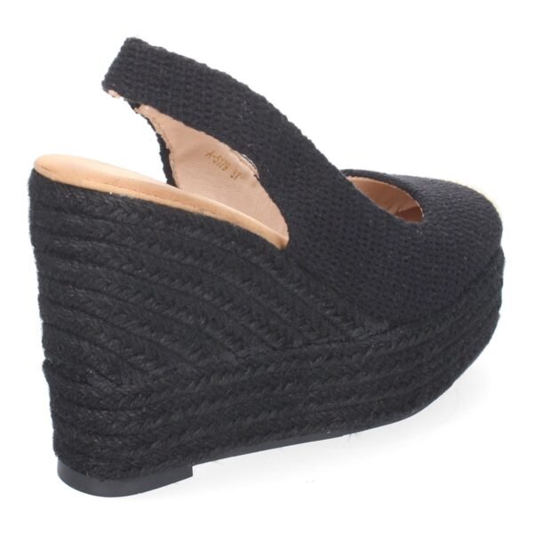 Sandalia de Cu?a de Yute para Mujer, Comodas y Elegantes, Dise?o de Pala Cerrada con Detalles Bordados - Imagen 4