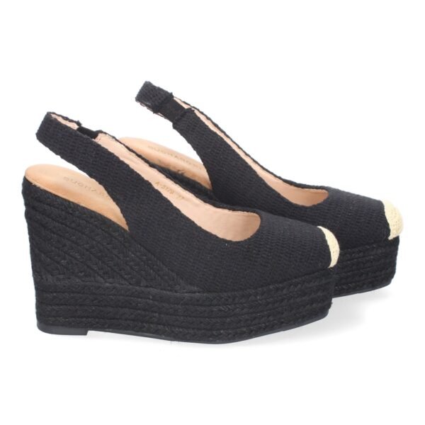 Sandalia de Cu?a de Yute para Mujer, Comodas y Elegantes, Dise?o de Pala Cerrada con Detalles Bordados - Imagen 5