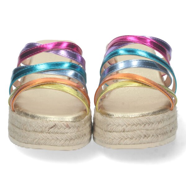 Sandalia de Cu?a con Yute y Tiras Multicolor - Imagen 3