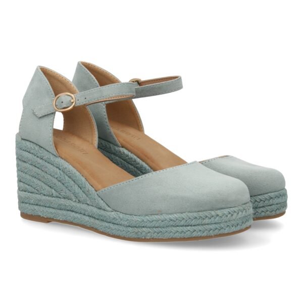 Sandalia de cu?a de yute para mujer, comodas y elegantes dise?o moderno con el yute en el mismo tono