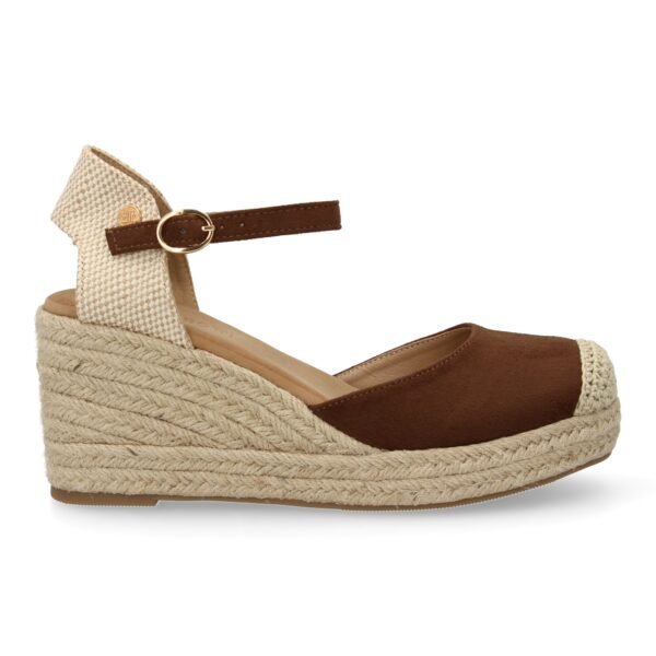 Sandalia de cu?a de yute para mujer, comodas y elegantes dise?o moderno con el yute en el mismo tono - Imagen 2