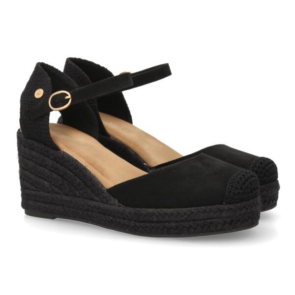 Sandalia de cu?a de yute para mujer, comodas y elegantes dise?o moderno con el yute en el mismo tono