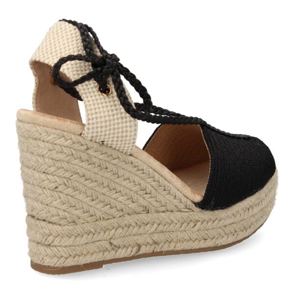 Sandalia de cu?a de yute para mujer, comodas y elegantes, dise?o moderno con cierre de cordones - Imagen 4