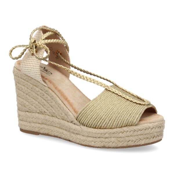 Sandalia de cu?a de yute para mujer, comodas y elegantes, dise?o moderno con cierre de cordones - Imagen 4