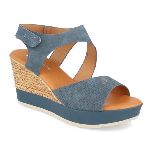 Sandalia Ankle Strap con Cu?a de Yute y Cierre de Velcro - Imagen 2