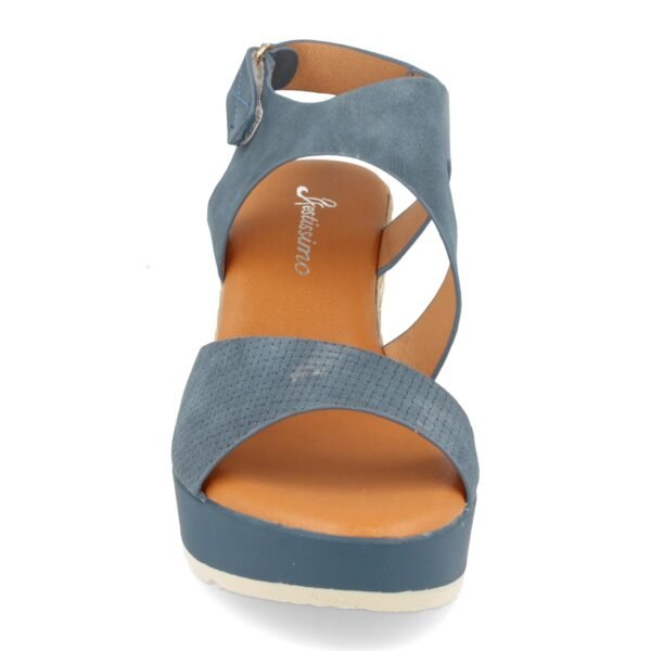 Sandalia Ankle Strap con Cu?a de Yute y Cierre de Velcro - Imagen 3