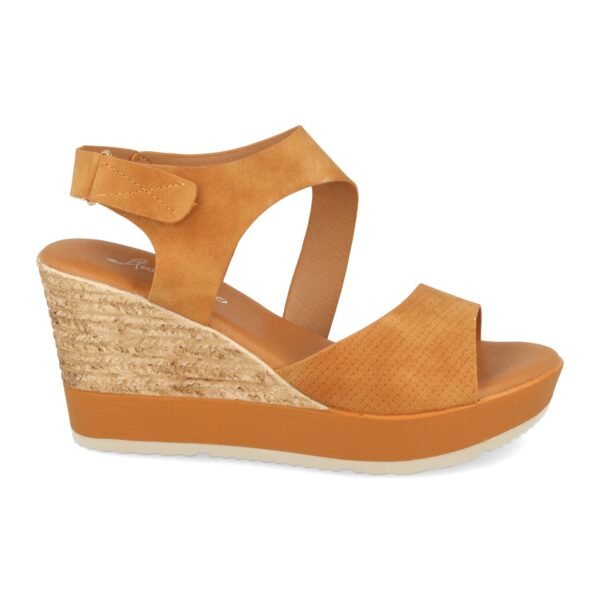 Sandalia Ankle Strap con Cu?a de Yute y Cierre de Velcro