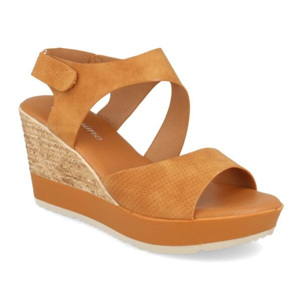 Sandalia Ankle Strap con Cu?a de Yute y Cierre de Velcro - Imagen 2