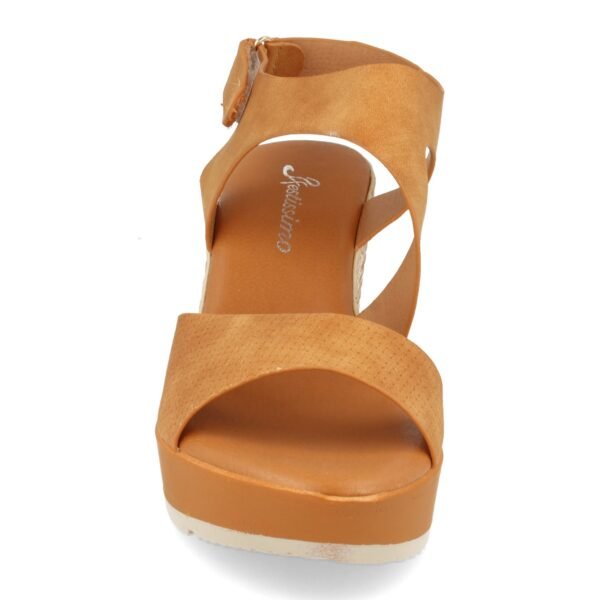 Sandalia Ankle Strap con Cu?a de Yute y Cierre de Velcro - Imagen 3
