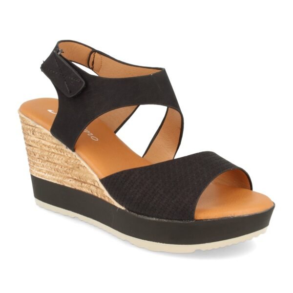 Sandalia Ankle Strap con Cu?a de Yute y Cierre de Velcro - Imagen 2