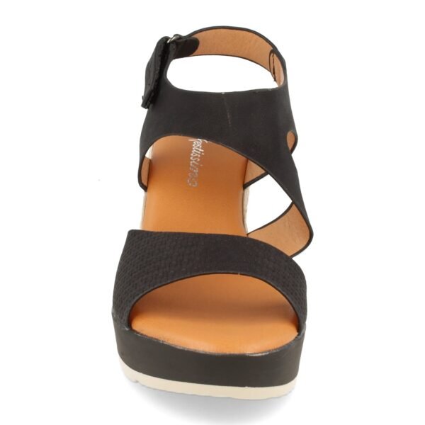 Sandalia Ankle Strap con Cu?a de Yute y Cierre de Velcro - Imagen 3