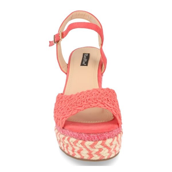 Sandalia de Cu?a con Yute MultiColor y Pala Trenzada en Circulos - Imagen 3