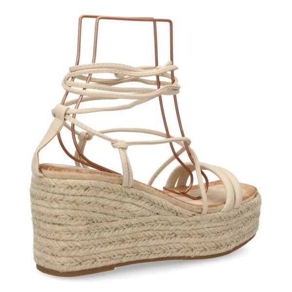 Sandalia de cu?a de yute para mujer, comodas y elegantes, dise?o moderno con tiras cruzadas - Imagen 4