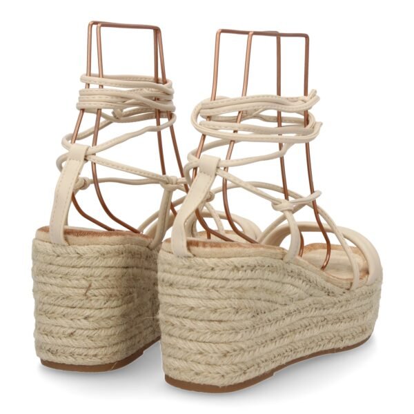 Sandalia de cu?a de yute para mujer, comodas y elegantes, dise?o moderno con tiras cruzadas - Imagen 5
