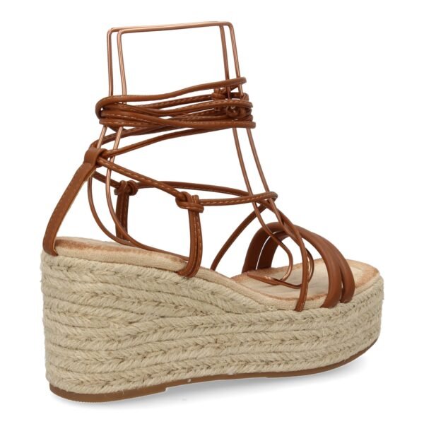 Sandalia de cu?a de yute para mujer, comodas y elegantes, dise?o moderno con tiras cruzadas - Imagen 5