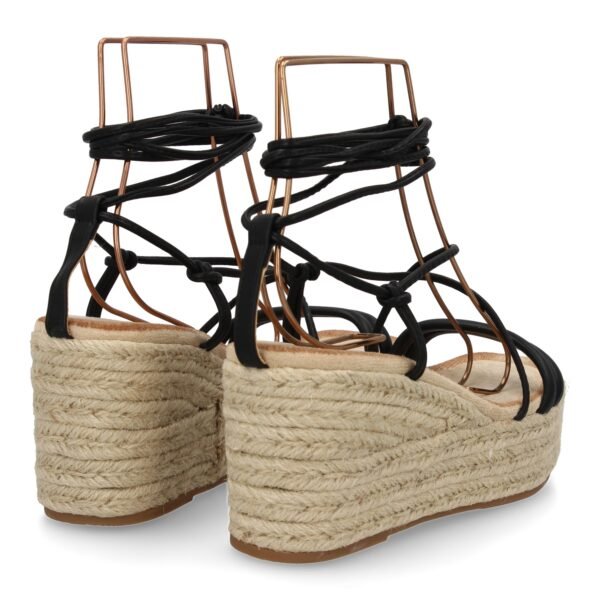 Sandalia de cu?a de yute para mujer, comodas y elegantes, dise?o moderno con tiras cruzadas - Imagen 5