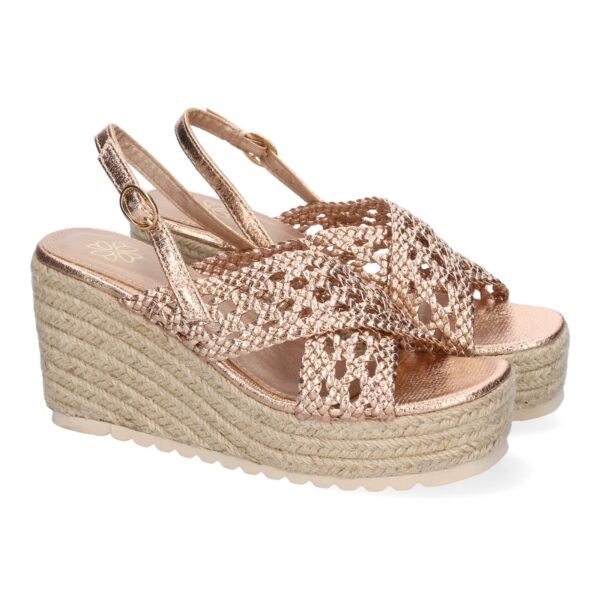 Sandalia de Cu?a de Yute para Mujer, Comodas y Elegantes, Dise?o Trenzado en la Pala