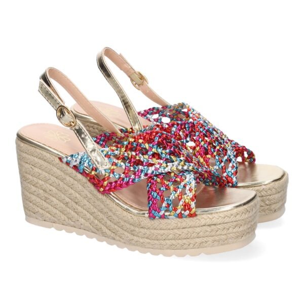 Sandalia de Cu?a de Yute para Mujer, Comodas y Elegantes, Dise?o Trenzado en la Pala