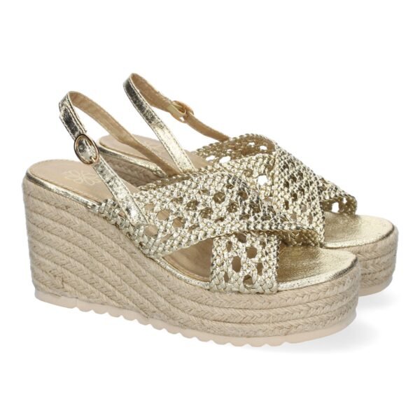 Sandalia de Cu?a de Yute para Mujer, Comodas y Elegantes, Dise?o Trenzado en la Pala