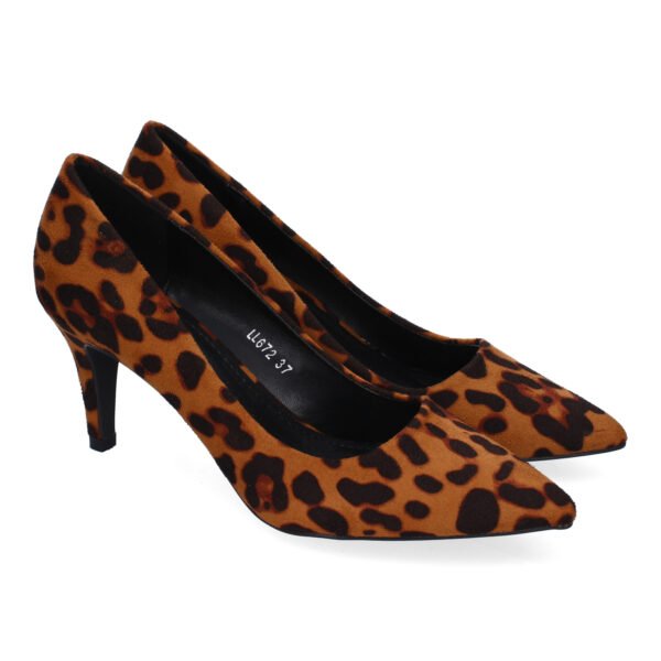 Zapato de Sal?n con Tac?n de Mujer, Estampado Animal Print